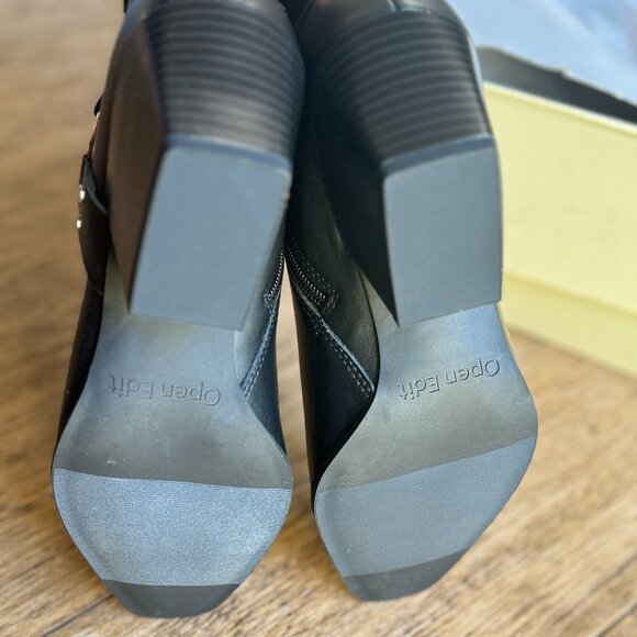 New Open Edit Edenzo-Lea Boots Women's Size 8 M Black Cowgirl Booties Pointy Toe - Picture 3 of 11